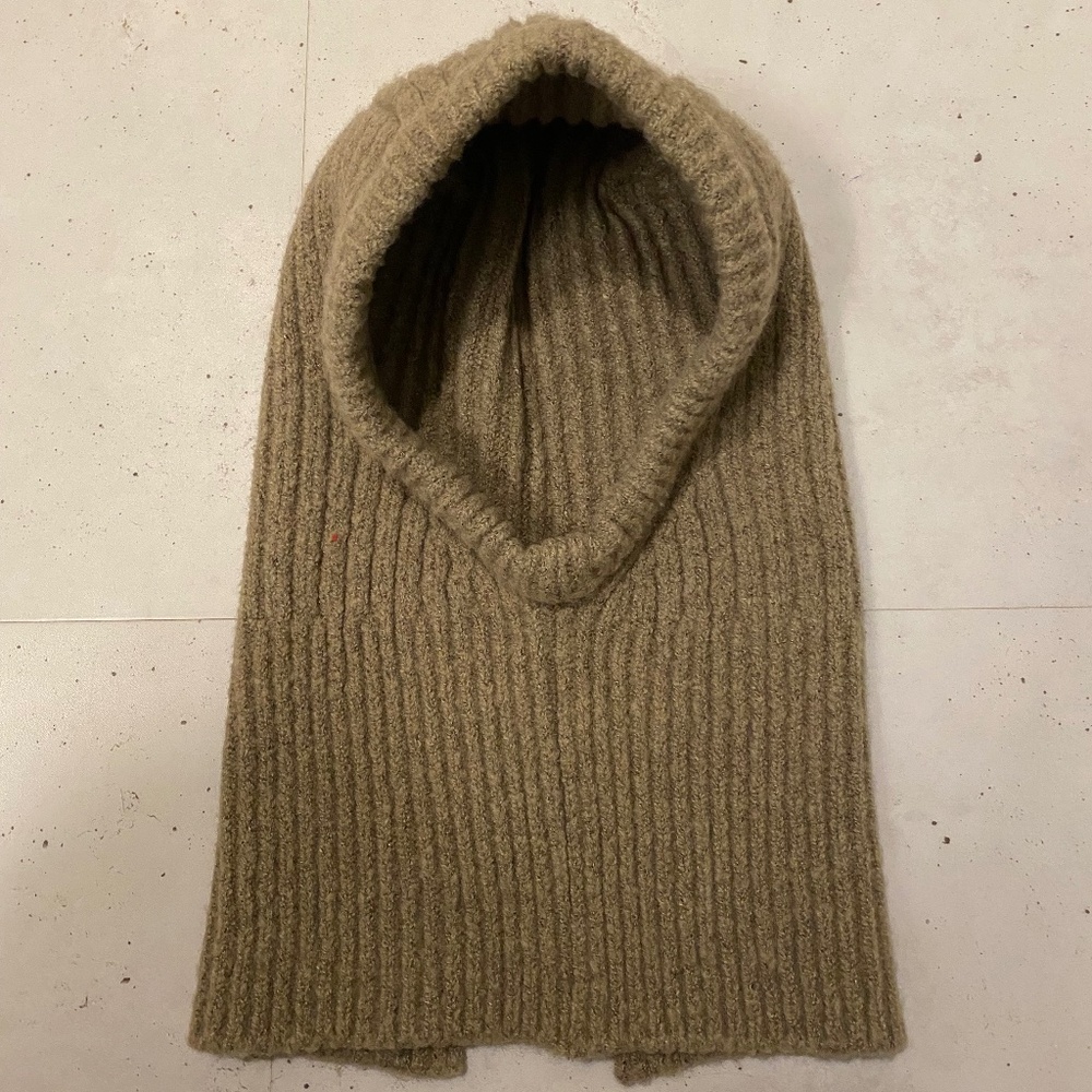 Mijeong Park Ribbed Knit Balaclava - Brown Beige
